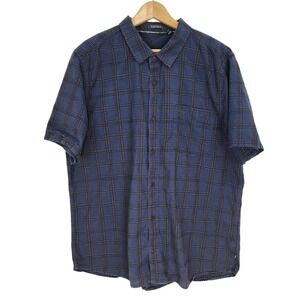 Toad&Co Aircooled Short Sleeve Shirt Mens XXL Blue Plaid Organic Cotton T2222605